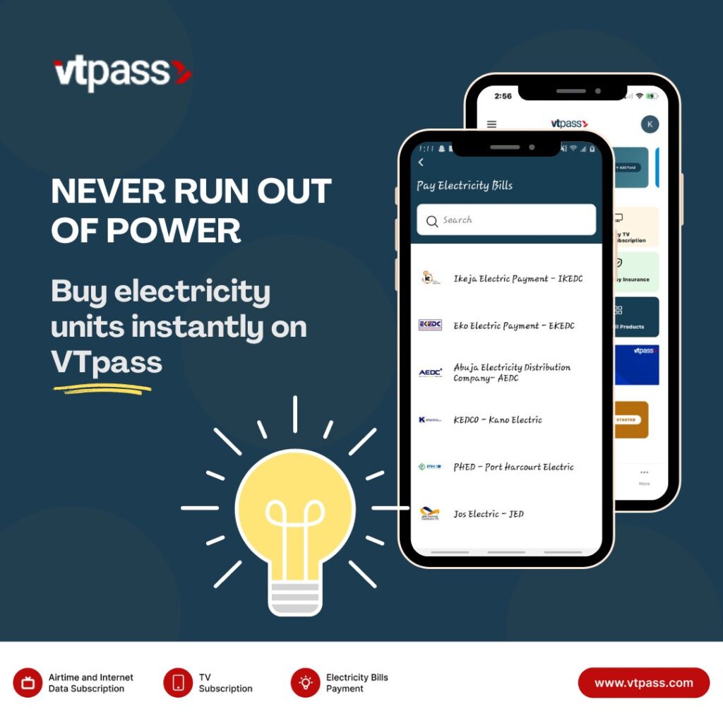Sites to Buy Electricity Online in Nigeria - VtPass